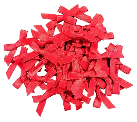 10 x Small Red Satin Bows