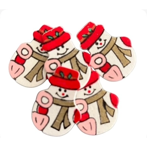 5 x Wooden Snowman Card or Cake Embellishments