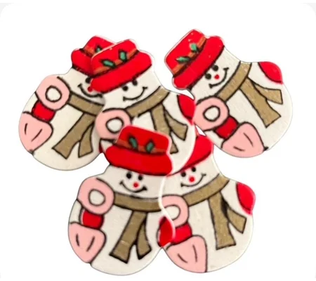 5 x Wooden Snowman Card or Cake Embellishments