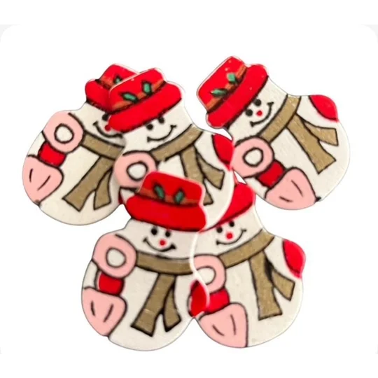 Wooden Snowman Cake or Card Embellishments. 
Buttons and bows Kettering Northamptonshire