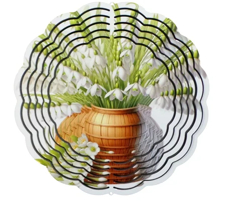 Snowdrop Metal Wind Spinner Ornament