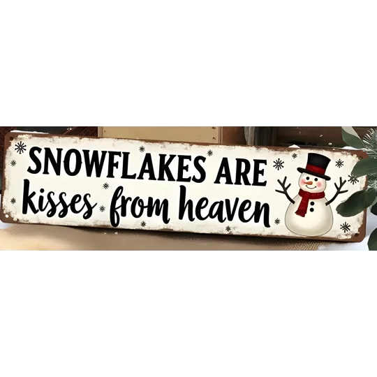 Snowflakes are kisses from heaven RECTANGLE wooden sign
Buttons and bows Kettering Northants