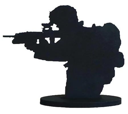 Silhouette Soldier Figure Making Contact