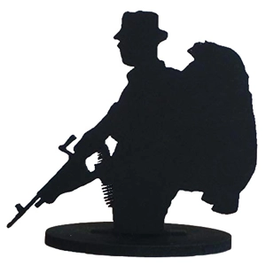 Silhouette Soldier on Patrol with Bergen