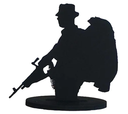 Silhouette Soldier on Patrol with Bergen