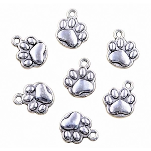 Dog Paws Metal Charms x 5