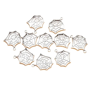 5 x Spiders Web Halloween Metal Pendant Charms