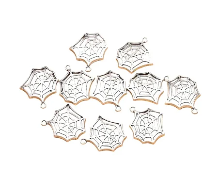 5 x Spiders Web Halloween Metal Pendant Cobweb Charms