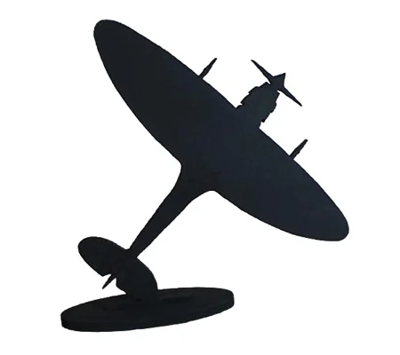 Spitfire WWII Fighter Aircraft, War Aeroplane Silhouette