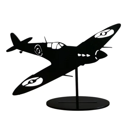 Spitfire WWII Fighter Aircraft, War Aeroplane Detailed Silhouette