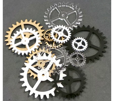 4 x Spoked Cogs, Various Colours and Sizes