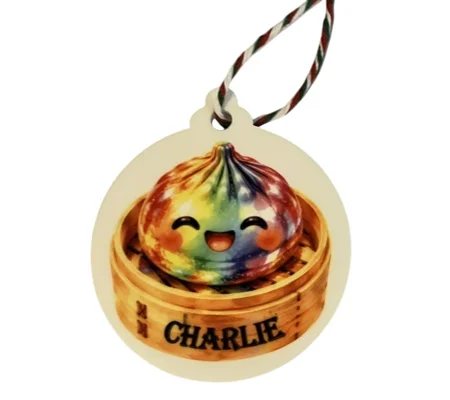 Personalised Squishy Dumpling Multi coloured Bauble