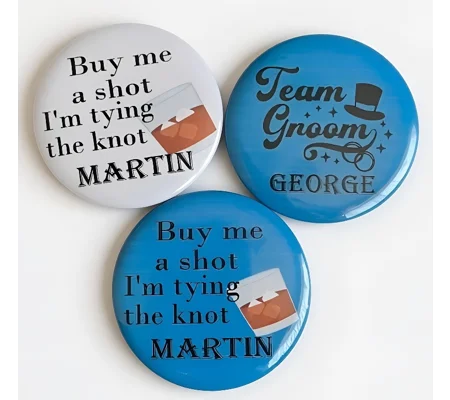 Personalised Groom Stag Party Wedding Badges