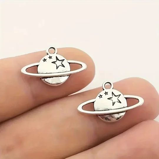 Planet and Stars pendant charm earrings Pair Astronomy Kettering