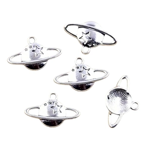 5 x Planet and Stars Metal Pendant Charms