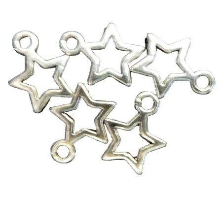 5 x Star Metal Charms. For jewellery Arts and Crafts,