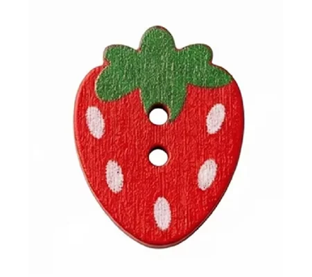 5 x Strawberry Shaped Buttons