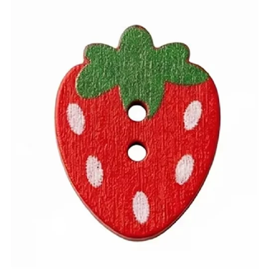 5 x Strawberry Shaped Buttons