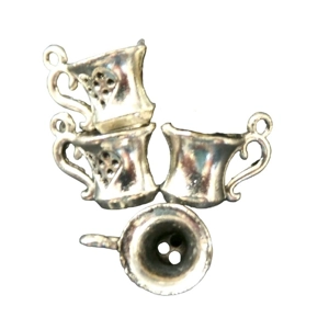 4 x Sugar Shaker Tankard Metal Charm