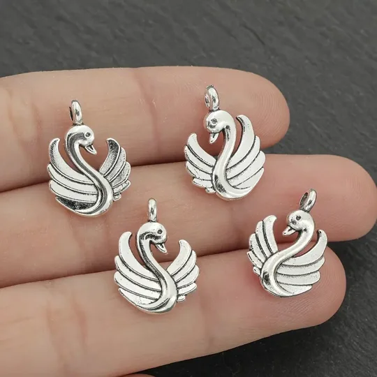 Swan Design Charms on hand By Buttons and Bows Kettering.