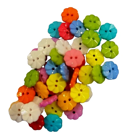 swirl flowered buttons