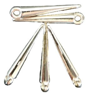 Tapered Baton Metal Charms x 5