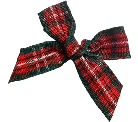 5 x Green and Red Tartan Bows