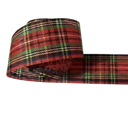 2.5 cm Tartan Ribbon Sold Per Meter