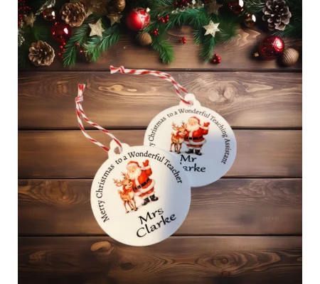 Personalised Merry Christmas Teacher Bauble