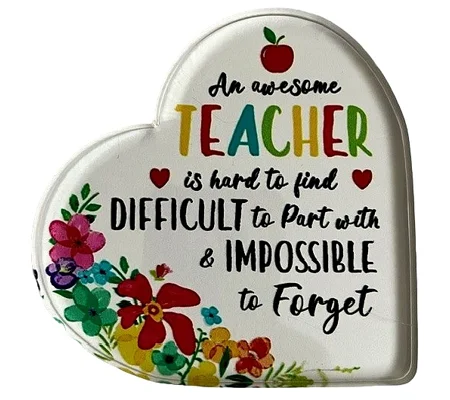 Teacher Gift Heart shaped Coaster/Sign
