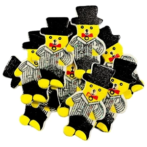 5 x Teddy Bear Groom Card or Cake Embellishments 2cm x 3cm
