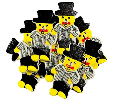 5 x Teddy Bear Groom Card or Cake Embellishments 2cm x 3cm
