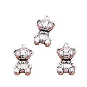 Teddy Bear Metal Charms x 5
