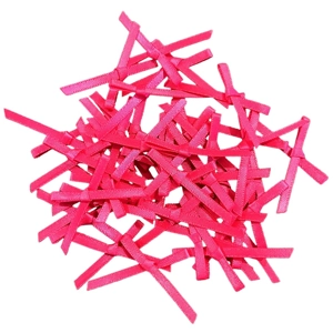 10 x Small Thin Cerise Satin Bows