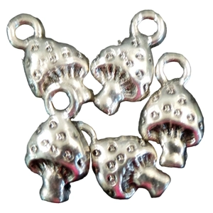 5 x Toadstool Metal Charms,