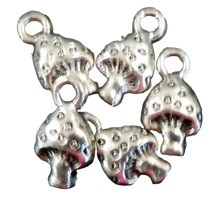 5 x Toadstool Metal Charms,