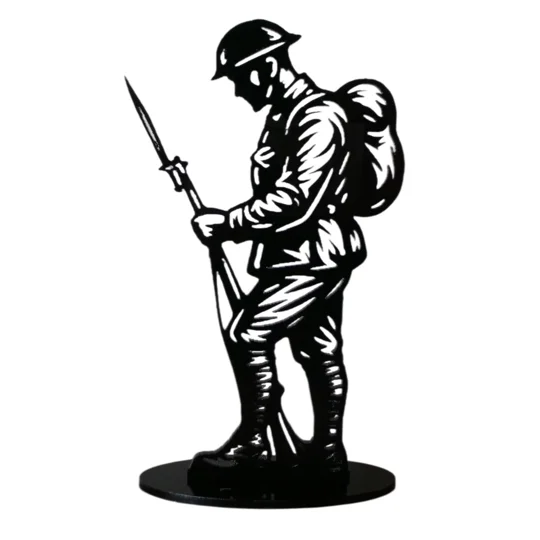 Highly Detailed Tommy soldier with bayonet rifle facing left