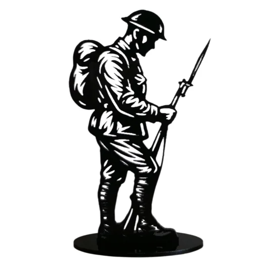 Highly Detailed Tommy soldier with bayonet rifle facing right