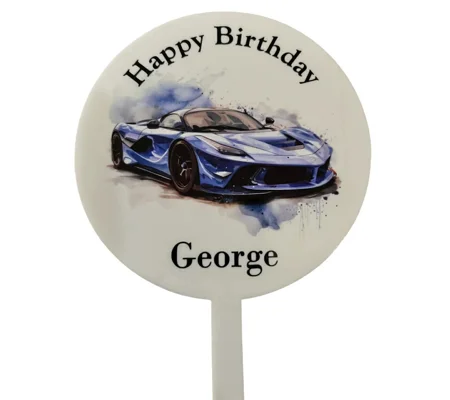 Personalised Sports car Birthday Cake Topper