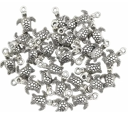 Turtle or Tortoise Metal Charms x 5