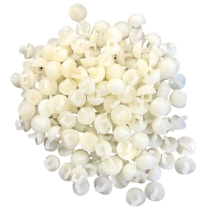 10 x White Pearl Stud Buttons 1cm across