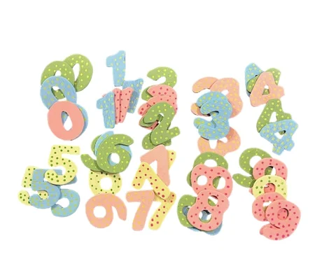 10 Wooden Coloured Numbers , Assorted colours from 0 to 9