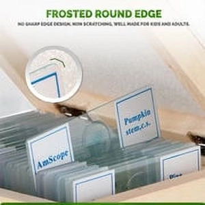 25pc Prepared Glass Microscope Slides with Wood Case