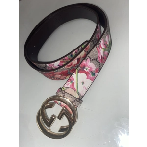 GG inspired ladies pink gold buckle belt