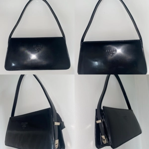 Prada inspired black shoulder bag