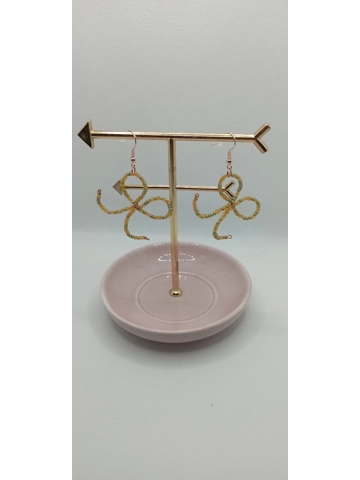 Golden/Copper ribbon pendant earrings