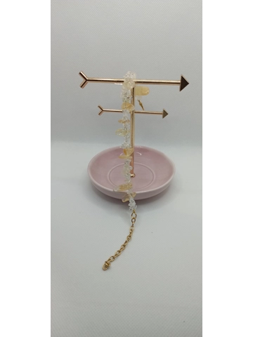 Crystal bracelet - pale yellow/transparent crystals