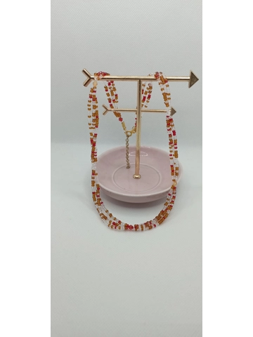 Red and gold beaded necklace