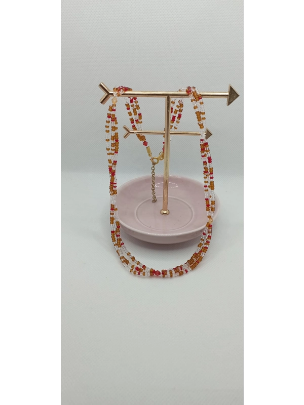 Red and gold beaded necklace