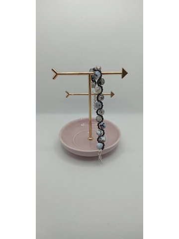 Black and marble grey spiral bracelet